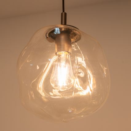 BRILAGI - Lustre pendente com cabo VULCANO 1xE27/15W/230V Ø 25 cm bronze/bege fumê