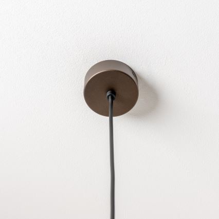 BRILAGI - Lustre pendente com cabo VULCANO 1xE27/15W/230V Ø 25 cm bronze/bege fumê