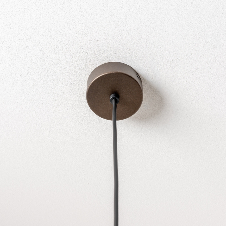 BRILAGI - Lustre pendente com cabo VULCANO 1xE27/15W/230V Ø 25 cm bronze/bege fumê