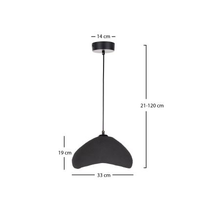 Brilagi - Pendente em cabo WABI SABI 1xE27/40W/230V Ø 33 cm preto
