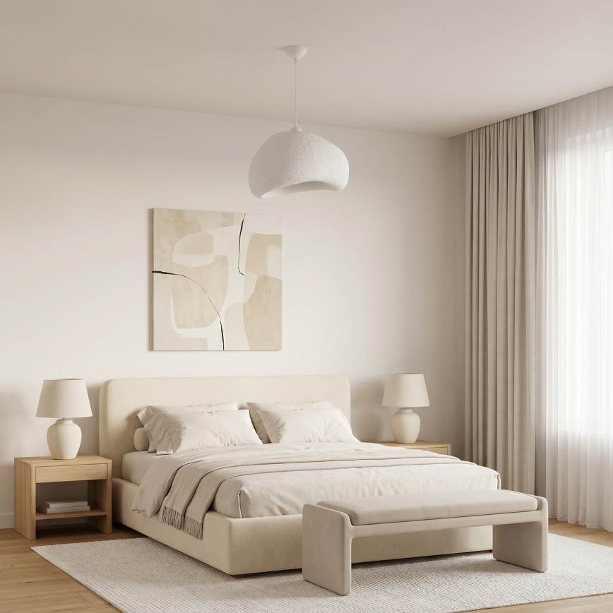Brilagi - Pendente em cabo WABI SABI 1xE27/40W/230V Ø 42 cm branco