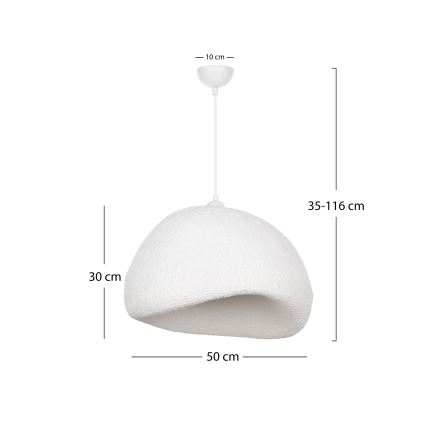 Brilagi - Pendente em cabo WABI SABI 1xE27/40W/230V Ø 50 cm branco