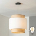 Brilagi - Pendente LED CERIA em cabo 1xE27/40W/230V Ø 40 cm preto/bege/branco