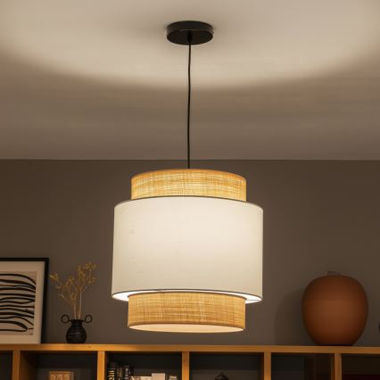 Brilagi - Pendente LED CERIA em cabo 1xE27/40W/230V Ø 40 cm preto/bege/branco