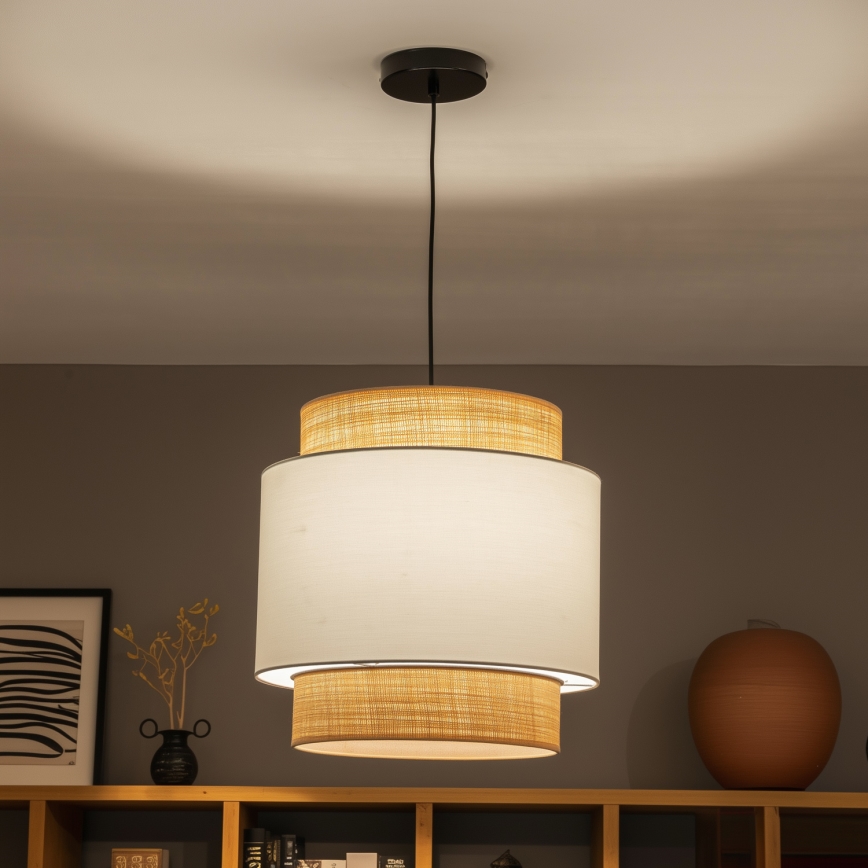 Brilagi - Pendente LED CERIA em cabo 1xE27/40W/230V Ø 40 cm preto/bege/branco