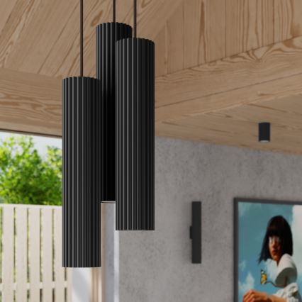 Brilagi - Pendente LED CRESTO com cabo 3xGU10/10W/230V, preto