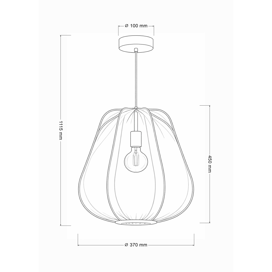 Brilagi - Pendente LED em cabo ARVEN 1xE27/8W/230V Ø 37 cm preto