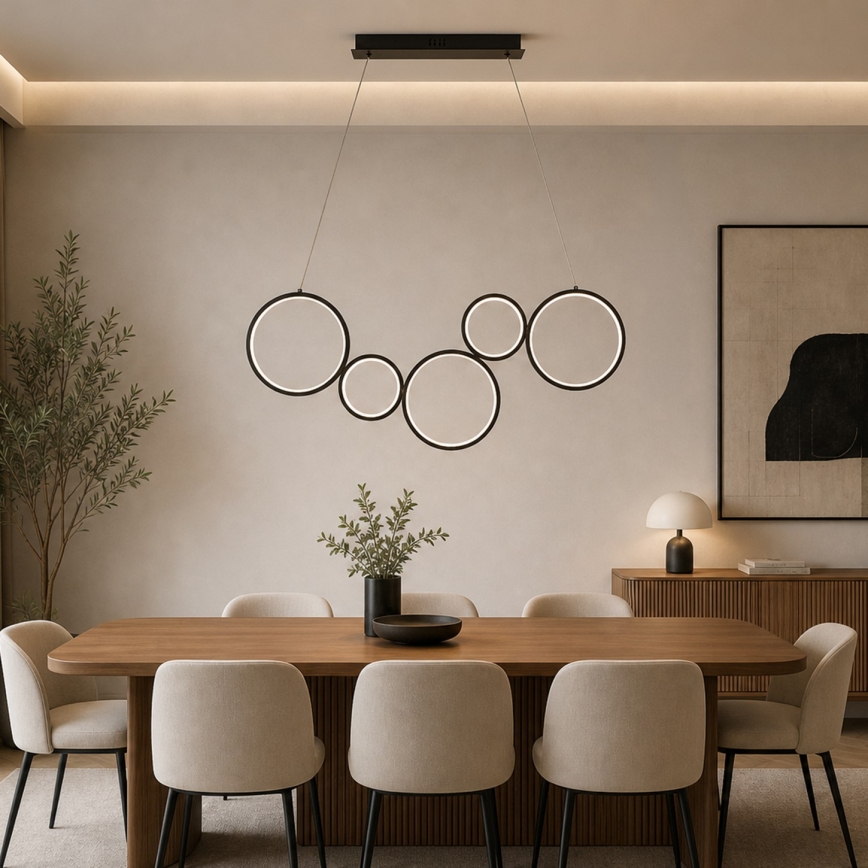 Brilagi - Pendente LED em cabo ECHO LED/60W/230V 4000K 100 cm preto