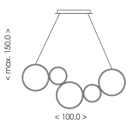 Brilagi - Pendente LED em cabo ECHO LED/60W/230V 4000K 100 cm preto
