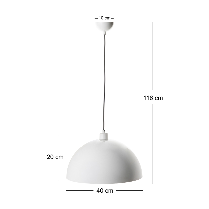 Brilagi - Pendente LED em cabo METALO 1xE27/40W/230V Ø 40 cm branco/cobre
