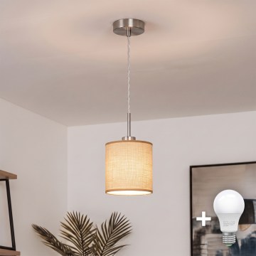 Brilagi - Pendente LED em cabo NUBILA 1xE27/60W/230V Ø 14 cm castanho claro