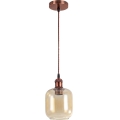 Brilagi - Pendente LED em cabo RETRO GLASS 1xE27/60W/230V Ø 14 cm cobre/marrom fumê