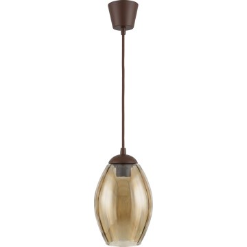 Brilagi - Pendente LED em cabo RETRO GLASS 1xE27/60W/230V Ø 17 cm castanho/bege fumado