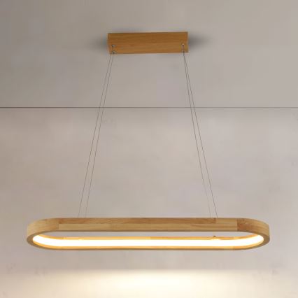 Brilagi - Pendente LED em cabo UMEA WOOD LED/30W/230V 70x20 cm madeira de seringueira