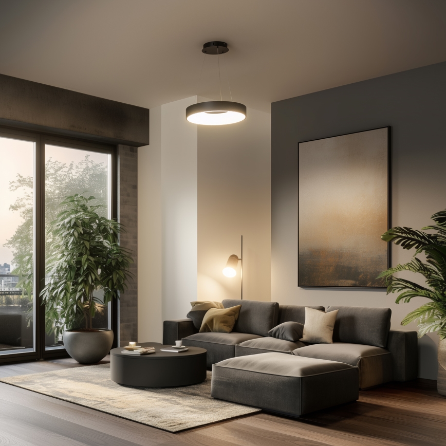 Brilagi - Lustre LED dimerizável suspenso por cabo FALCON II LED/67W/230V 3000-6500K diâmetro 40 cm preto + comando remoto