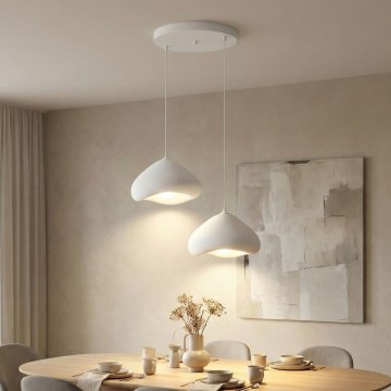 Brilagi - Pendente suspenso por cabo WABI SABI, 2xE27/40W/230V, Ø 45 cm, branco