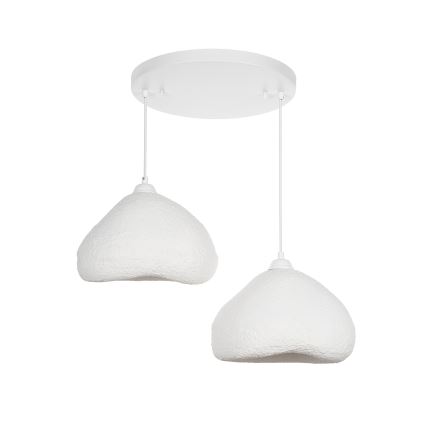 Brilagi - Pendente suspenso por cabo WABI SABI, 2xE27/40W/230V, Ø 45 cm, branco