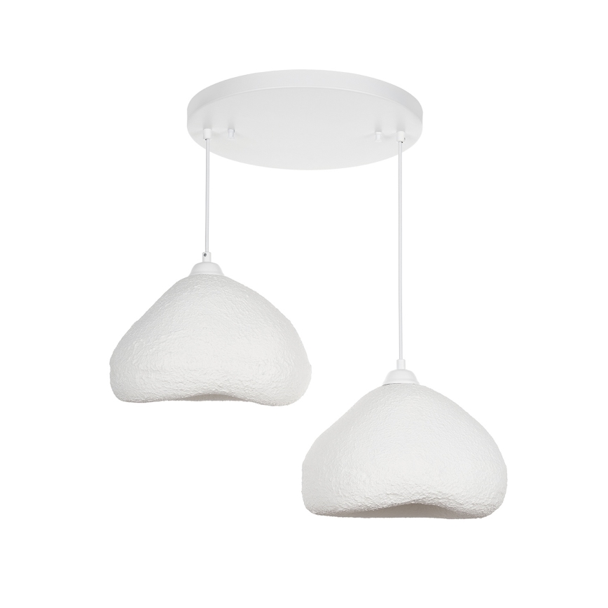 Brilagi - Pendente suspenso por cabo WABI SABI, 2xE27/40W/230V, Ø 45 cm, branco