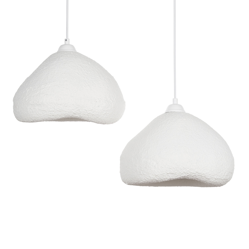 Brilagi - Pendente suspenso por cabo WABI SABI, 2xE27/40W/230V, Ø 45 cm, branco