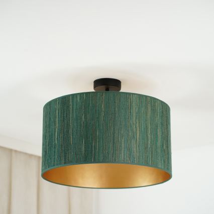 Brilagi - Plafon Boston Roller 1xE27/15W/230V diâmetro 45 cm palha verde/dourado