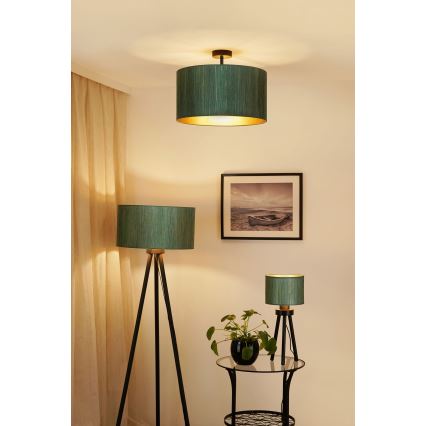 Brilagi - Plafon Boston Roller 1xE27/15W/230V diâmetro 45 cm palha verde/dourado