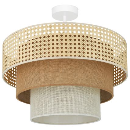 Brilagi - Plafon CEDAR LUNETA 1xE27/15W/230V diâmetro 45 cm rattan/marrom/cru