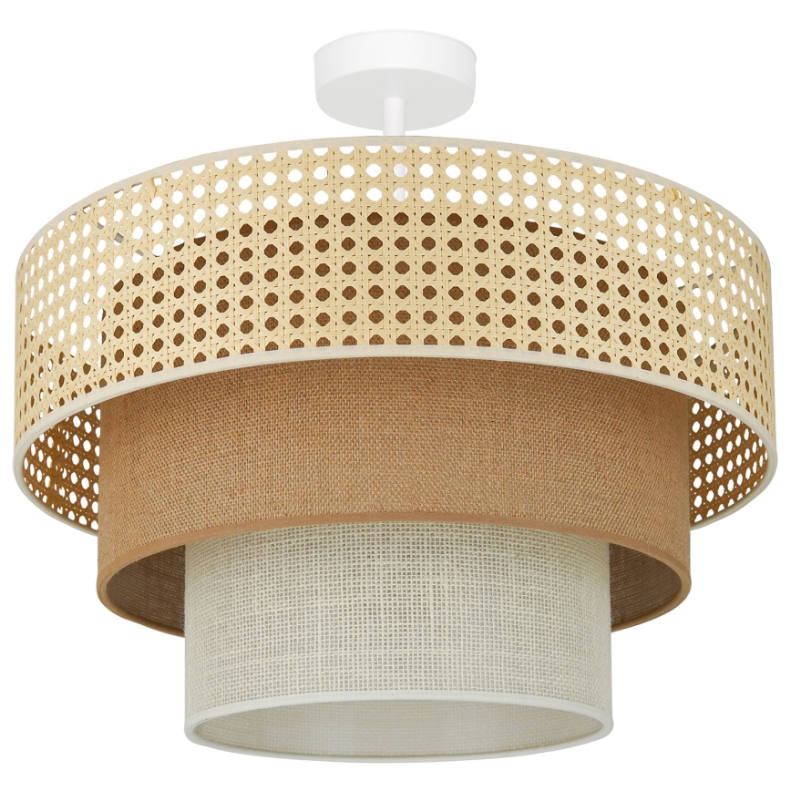 Brilagi - Plafon CEDAR LUNETA 1xE27/15W/230V diâmetro 45 cm rattan/marrom/cru