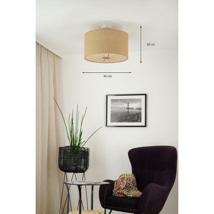 Brilagi - Plafon COUNTRY ROLLER 1xE27/15W/230V diâmetro 45 cm bege