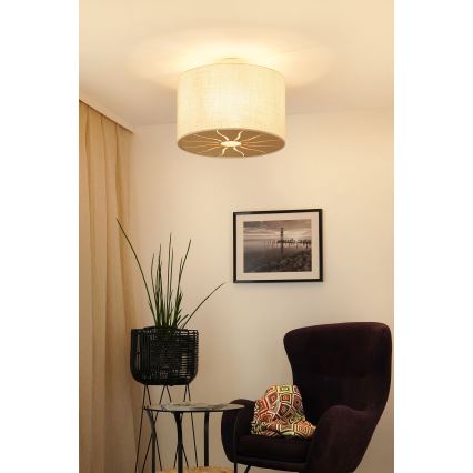 Brilagi - Plafon COUNTRY ROLLER 1xE27/15W/230V diâmetro 50 cm creme