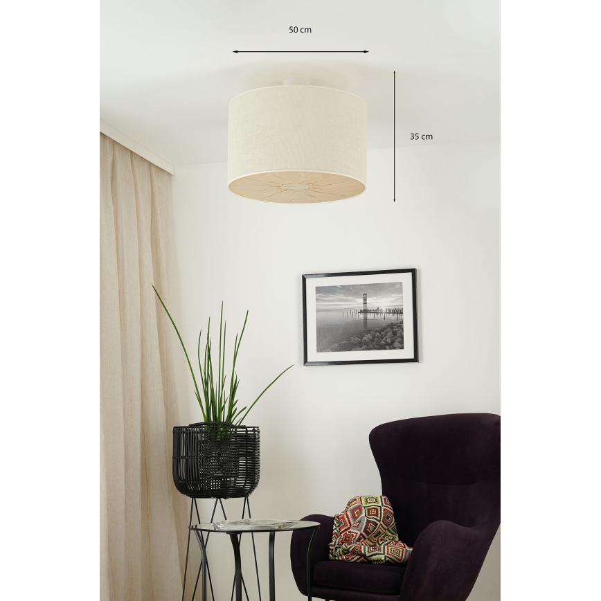 Brilagi - Plafon COUNTRY ROLLER 1xE27/15W/230V diâmetro 50 cm creme