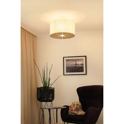 Brilagi - Plafon COUNTRY ROLLER 1xE27/15W/230V diâmetro 45 cm creme