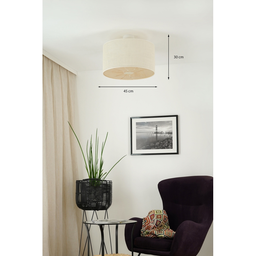 Brilagi - Plafon COUNTRY ROLLER 1xE27/15W/230V diâmetro 45 cm creme