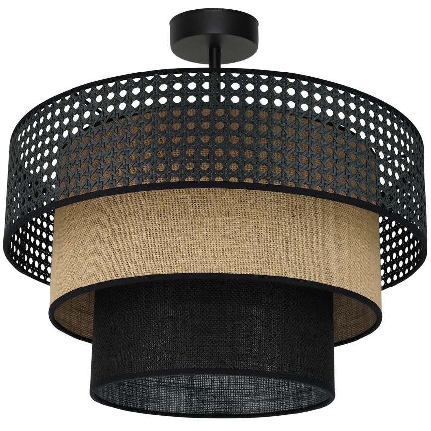 Brilagi - Plafon DAKOTA LUNETA 1xE27/15W/230V Ø 45 cm preto/ratan