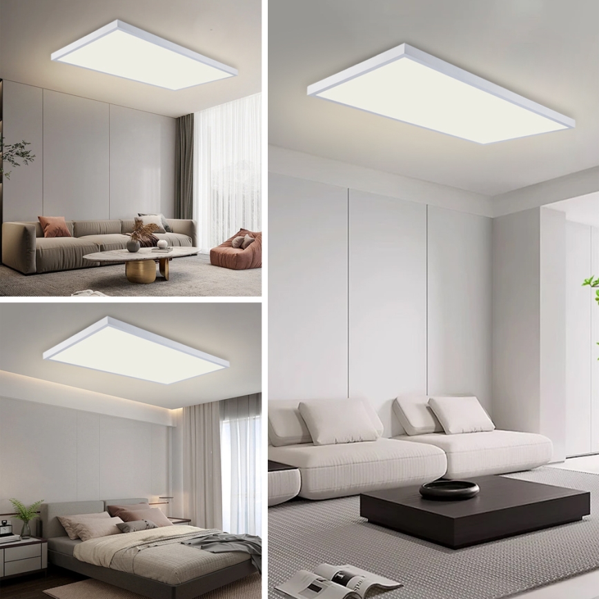 Brilagi - Candeeiro de tecto LED para casa de banho FRAME LED/96W/230V 120x60 cm 3000/4000/6000K IP44 branco