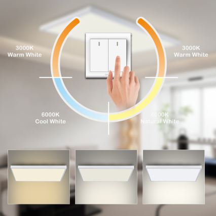 Brilagi - Candeeiro de tecto LED para casa de banho FRAME LED/96W/230V 120x60 cm 3000/4000/6000K IP44 branco