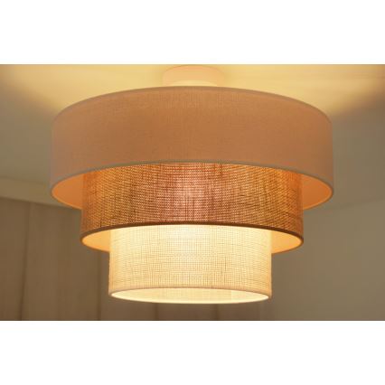 Brilagi - Plafonier DENVER LUNETA 1xE27/15W/230V diâmetro 45 cm bege/marrom/creme