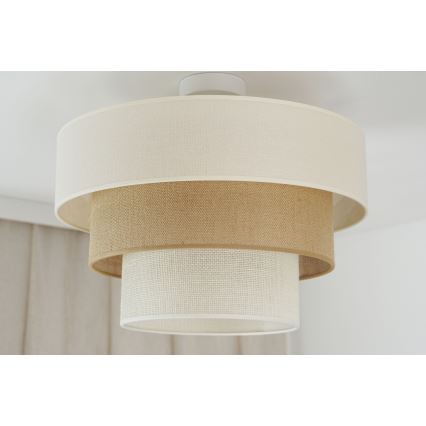 Brilagi - Plafonier DENVER LUNETA 1xE27/15W/230V diâmetro 45 cm bege/marrom/creme