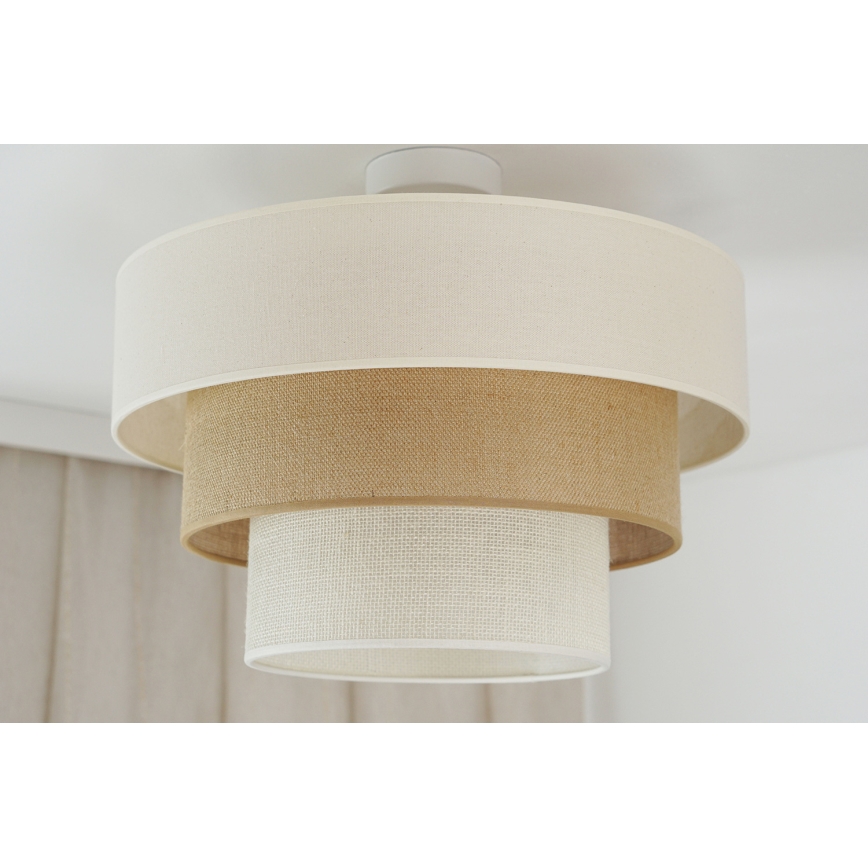 Brilagi - Plafonier DENVER LUNETA 1xE27/15W/230V diâmetro 45 cm bege/marrom/creme
