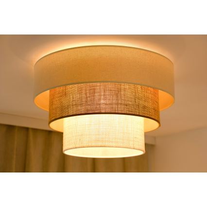 Brilagi - Luminária de teto DENVER LUNETA 1xE27/15W/230V diâmetro 45 cm bege/marrom/creme