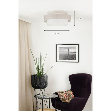 Brilagi - Luminária de teto DOVER SPACE LED/12W/230V diâmetro 50 cm 3000K/4000K/6400K cinza/creme