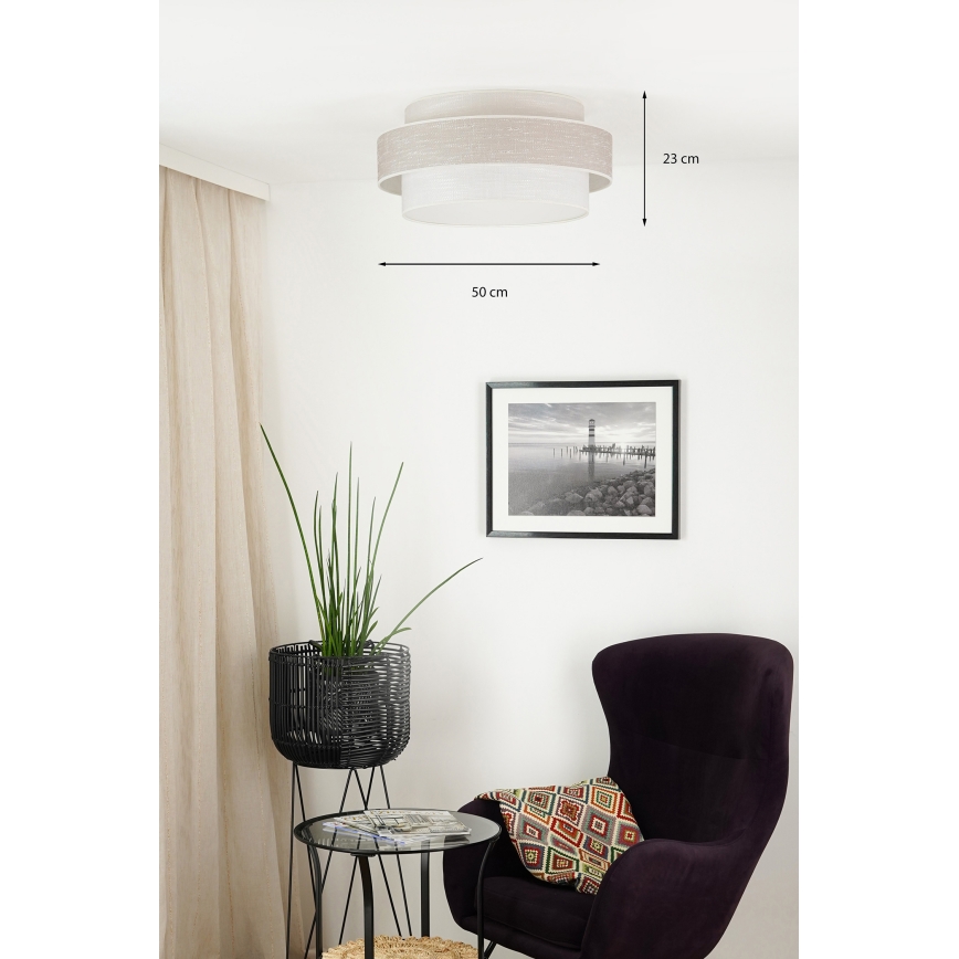 Brilagi - Luminária de teto DOVER SPACE LED/12W/230V diâmetro 50 cm 3000K/4000K/6400K cinza/creme