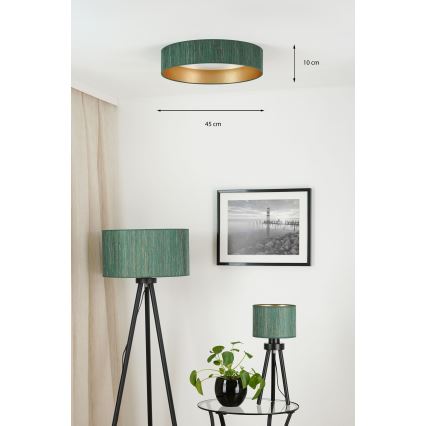 Brilagi - Plafon LED BOSTON ROLLER LED/24W/230V Ø 45 cm palha verde/dourado