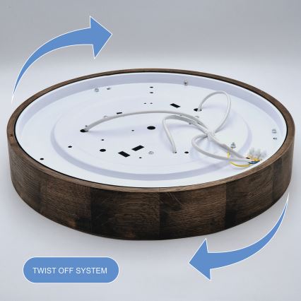 Brilagi - Luminária de Teto LED CARVALHO 3xE27/60W/230V carvalho nogueira diâmetro 47 cm