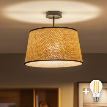 Brilagi - Plafon LED CERIA 1xE27/60W/230V Ø 35 cm preto/bege