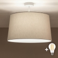 Brilagi - Plafon LED CERIA 1xE27/60W/230V Ø 45 cm branco/cinza