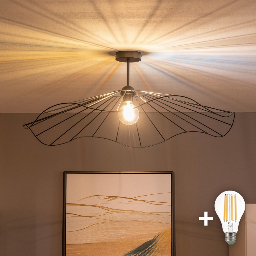 Brilagi - Plafon LED de superfície CERIA WIRE 1xE27/60W/230V, Ø 80 cm, preto