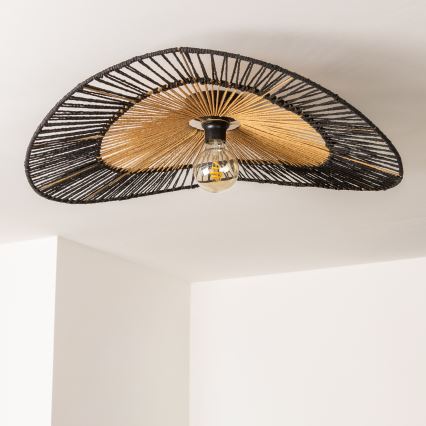 Brilagi - Plafon LED de teto aplicável CERIA BOHO 1xE27/40W/230V Ø 50 cm preto/castanho
