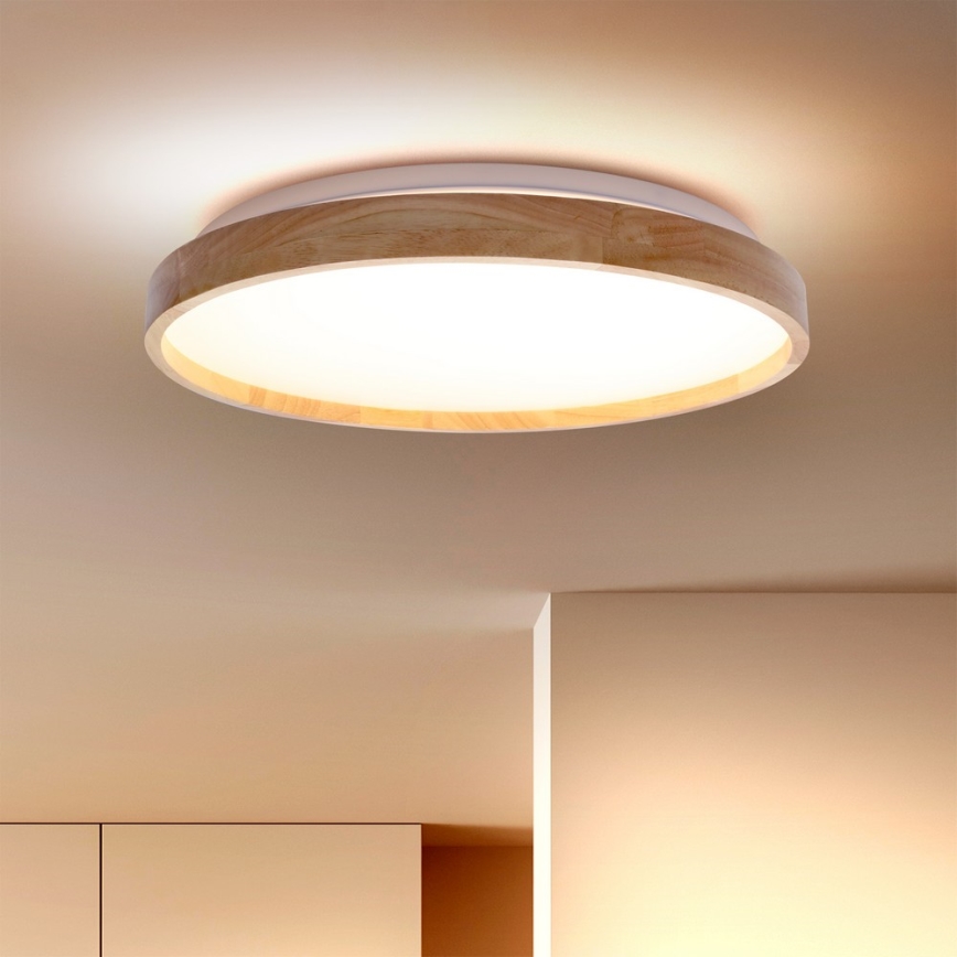 Brilagi - Plafon LED regulável ALSON LED/48W/230V 3000-6500K carvalho diâmetro 39,5 cm + comando à distância