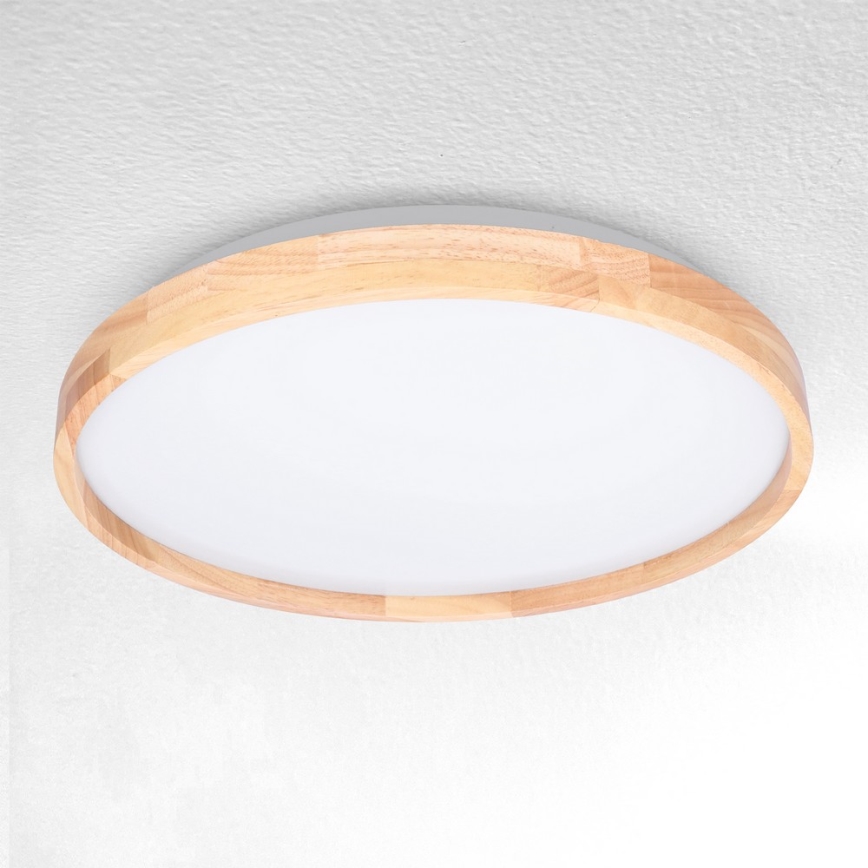 Brilagi - Plafon LED regulável ALSON LED/48W/230V 3000-6500K carvalho diâmetro 39,5 cm + comando à distância