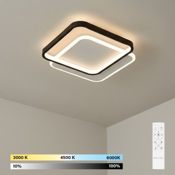 Brilagi - Plafon LED dimável FLARE LED/43W/230V 3000-6000K 39,5x45 cm branco/preto + controlo remoto